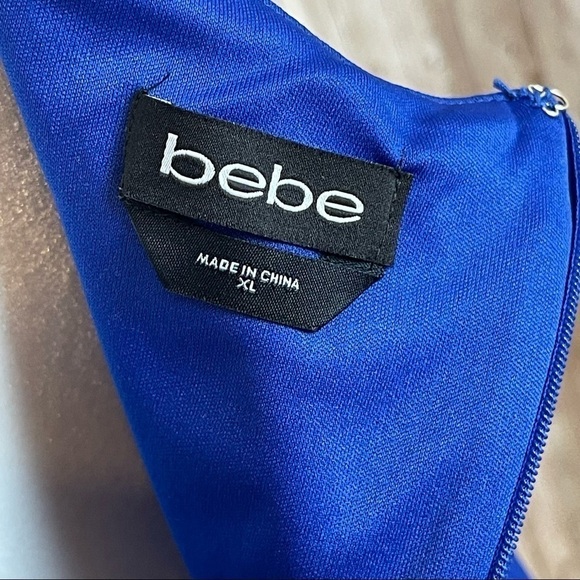 Bebe Cross Over Flounced Hem Midi Dress Size XL Women - Picture 13 of 15